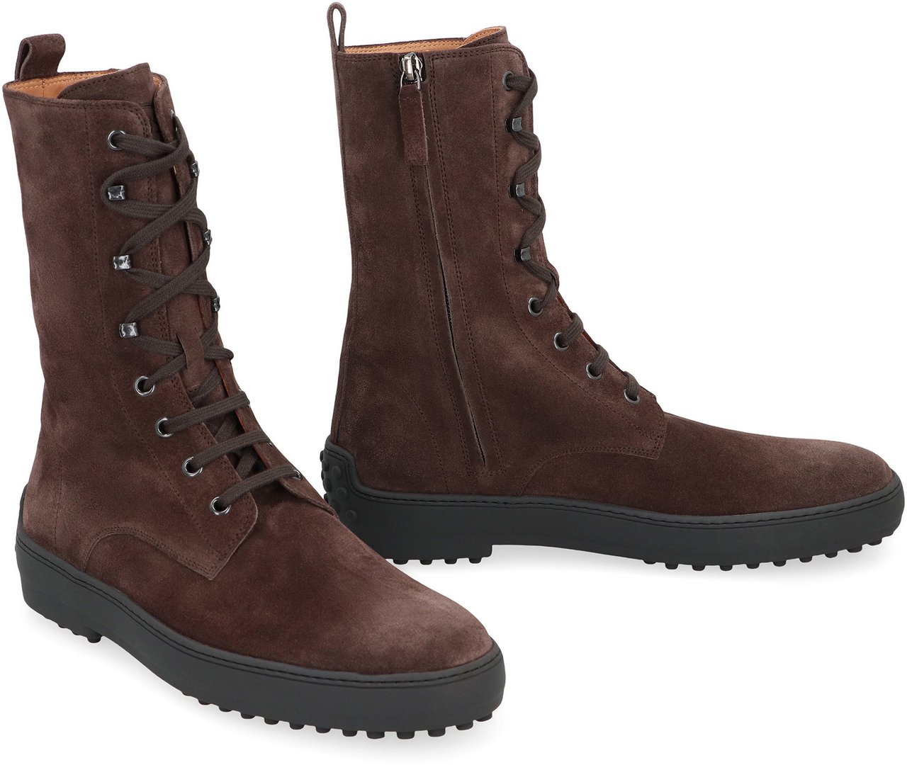 Tod's Ankle boot Winter Rubber in Suede Leather Bruin
