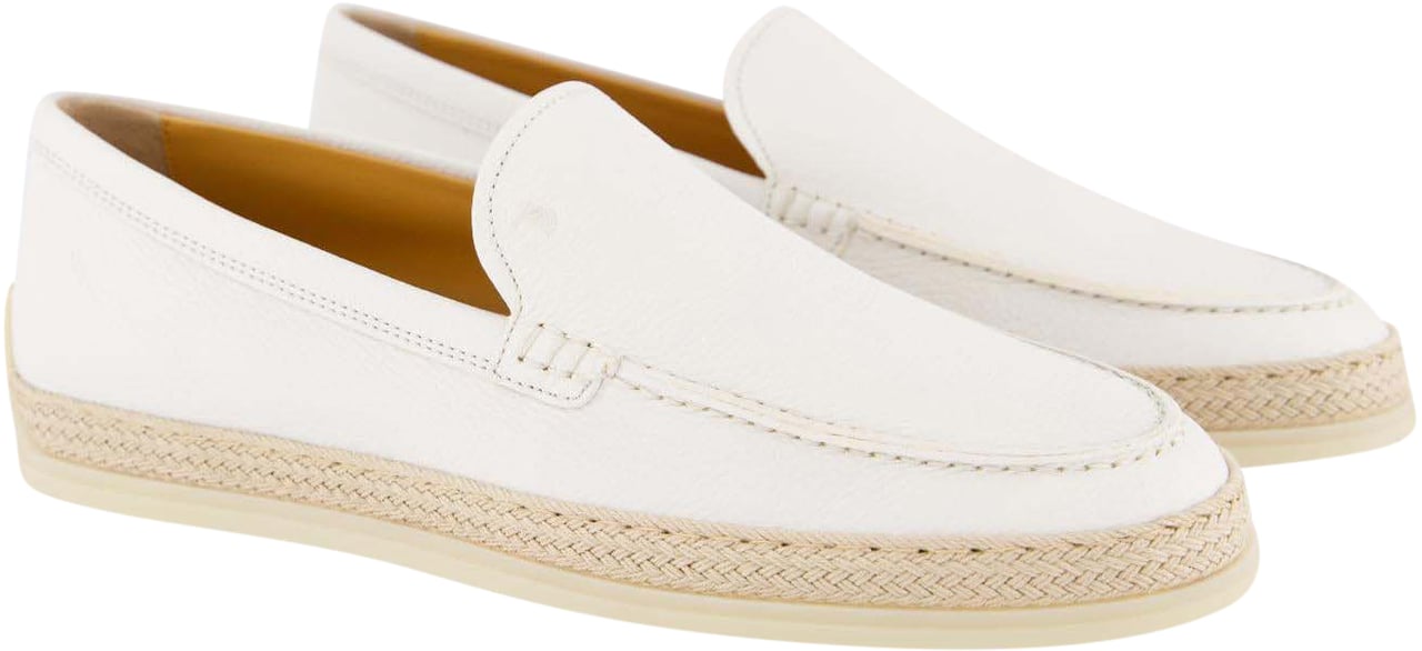 Tod's Dames Gomma Rafia Mocassin Wit Wit