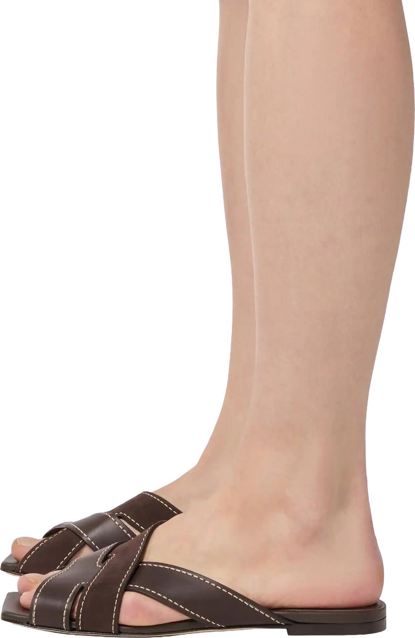 Tod's Tods Dames Sand.Cuoio Flat 99L Fasce Incr slippers Bruin