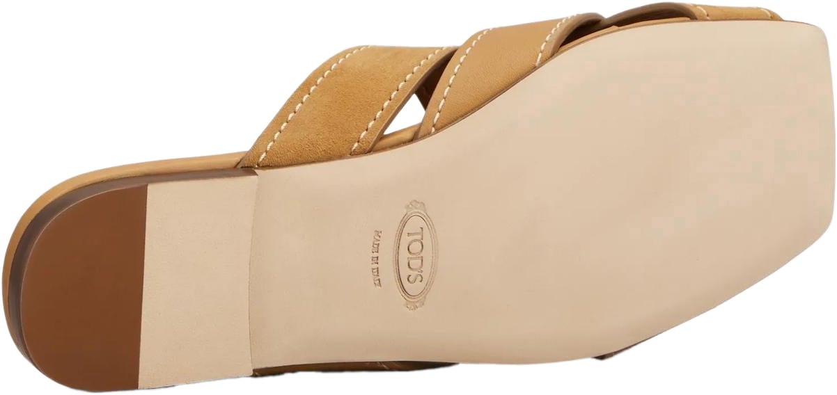 Tod's Dames Sand.Cuoio Flat 99L Fasce Incr Bruin