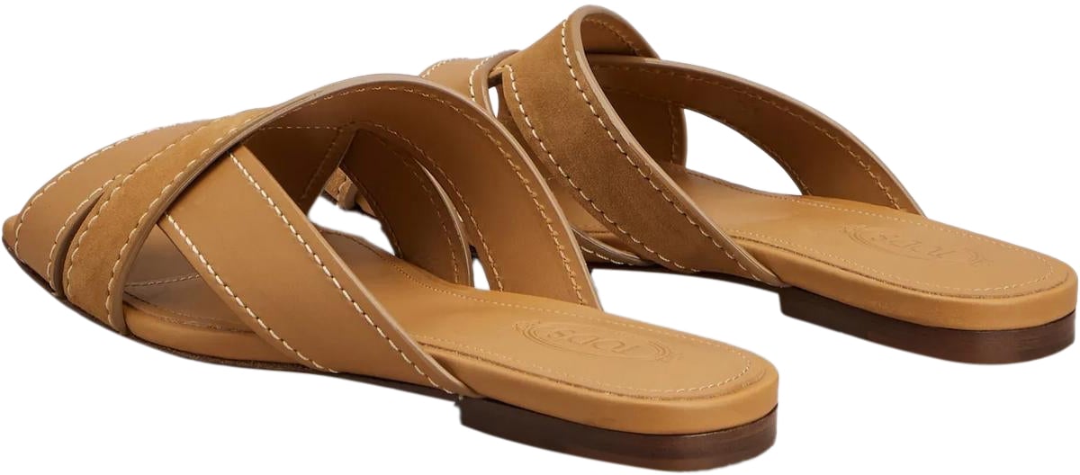 Tod's Dames Sand.Cuoio Flat 99L Fasce Incr Bruin