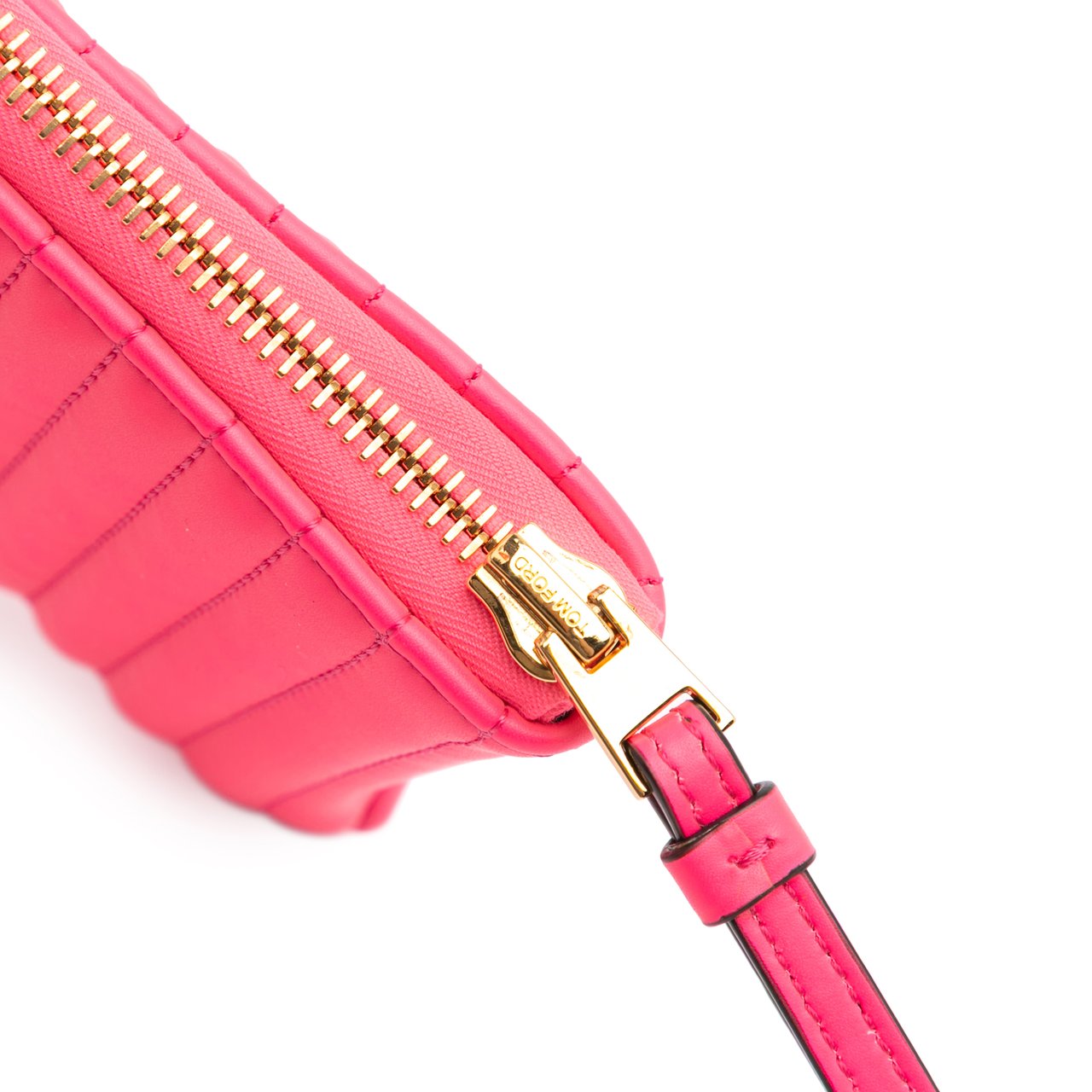 Tom Ford Quilted Calfskin TF Clutch Roze