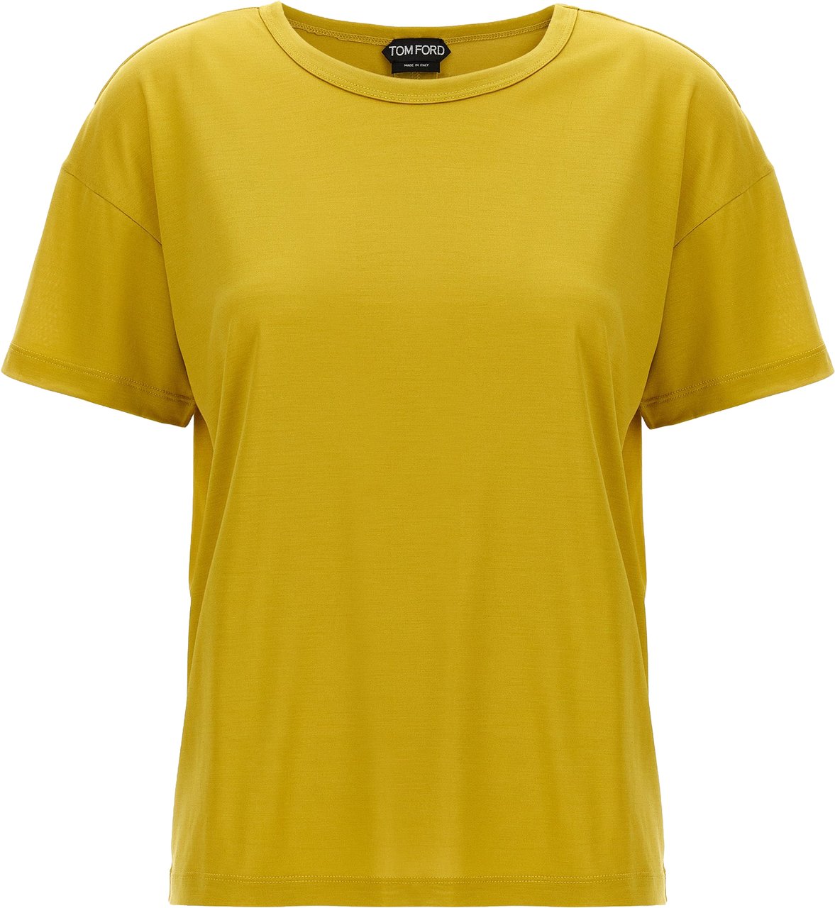Tom Ford Bicolor Silk T-Shirt Geel