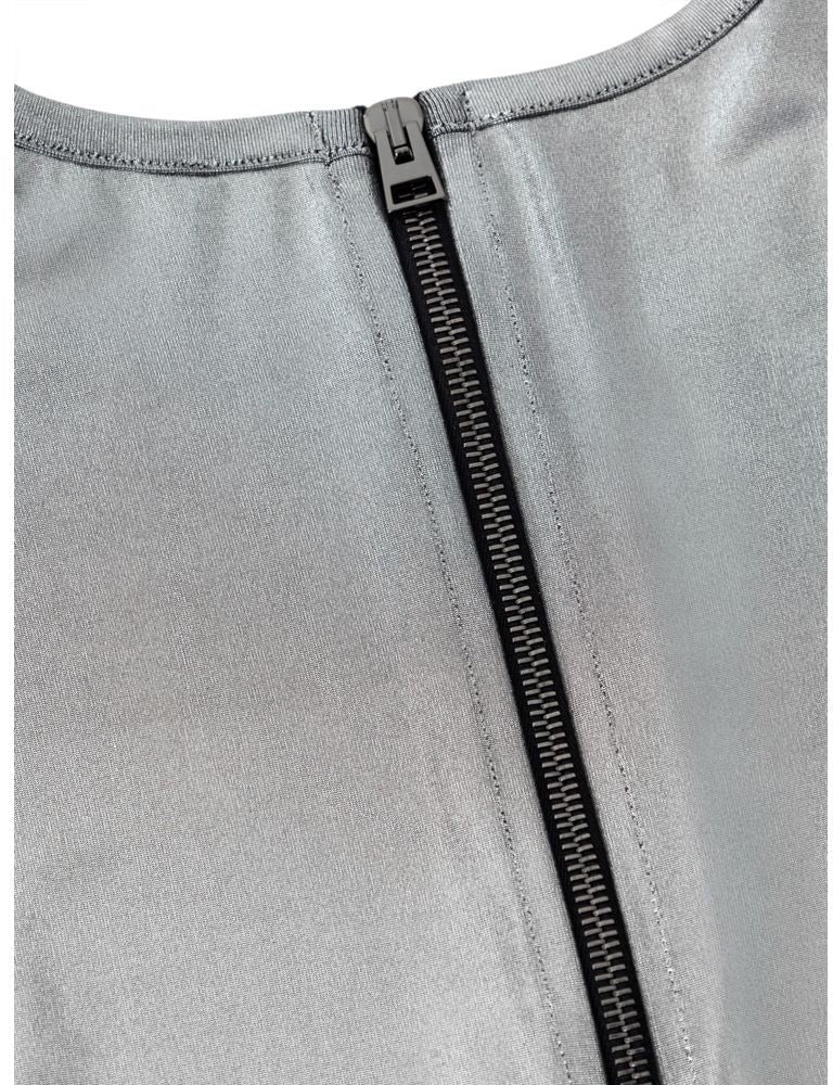 Tom Ford Silver Metallic Fabric T-Shirt Zilver
