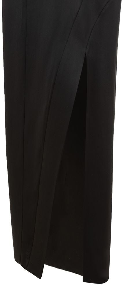 Tom Ford Extra Long Black Satin Skirt Zwart