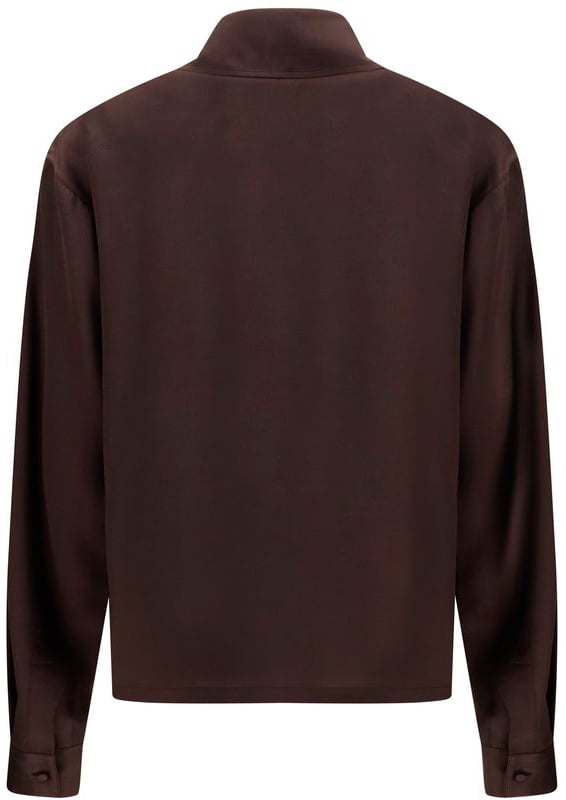Tom Ford Brown Silk Dress Shirt Bruin