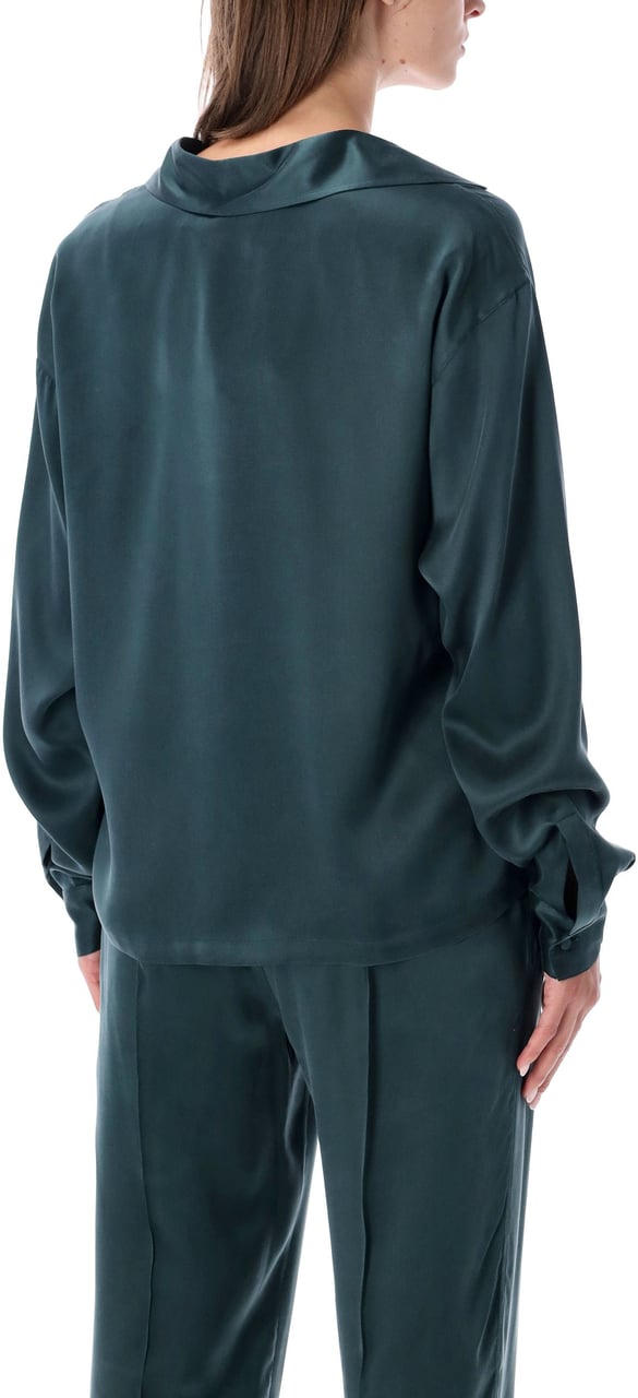 Tom Ford Pijama Shirt Teal Green Groen