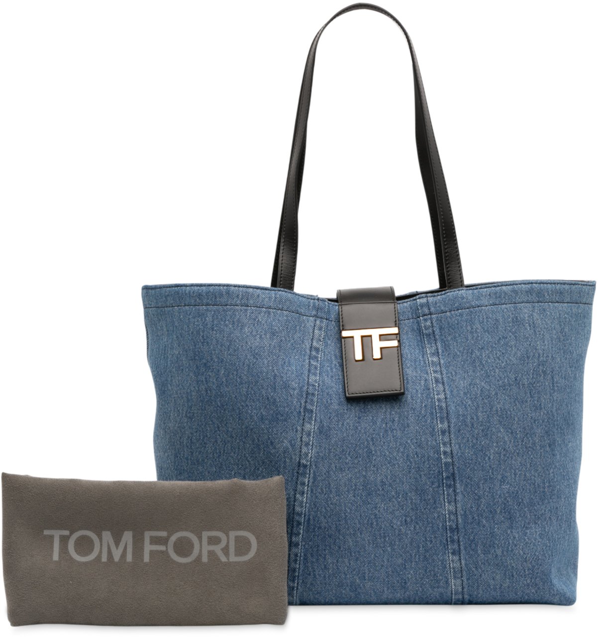 Tom Ford Small Denim TF Tote Blauw