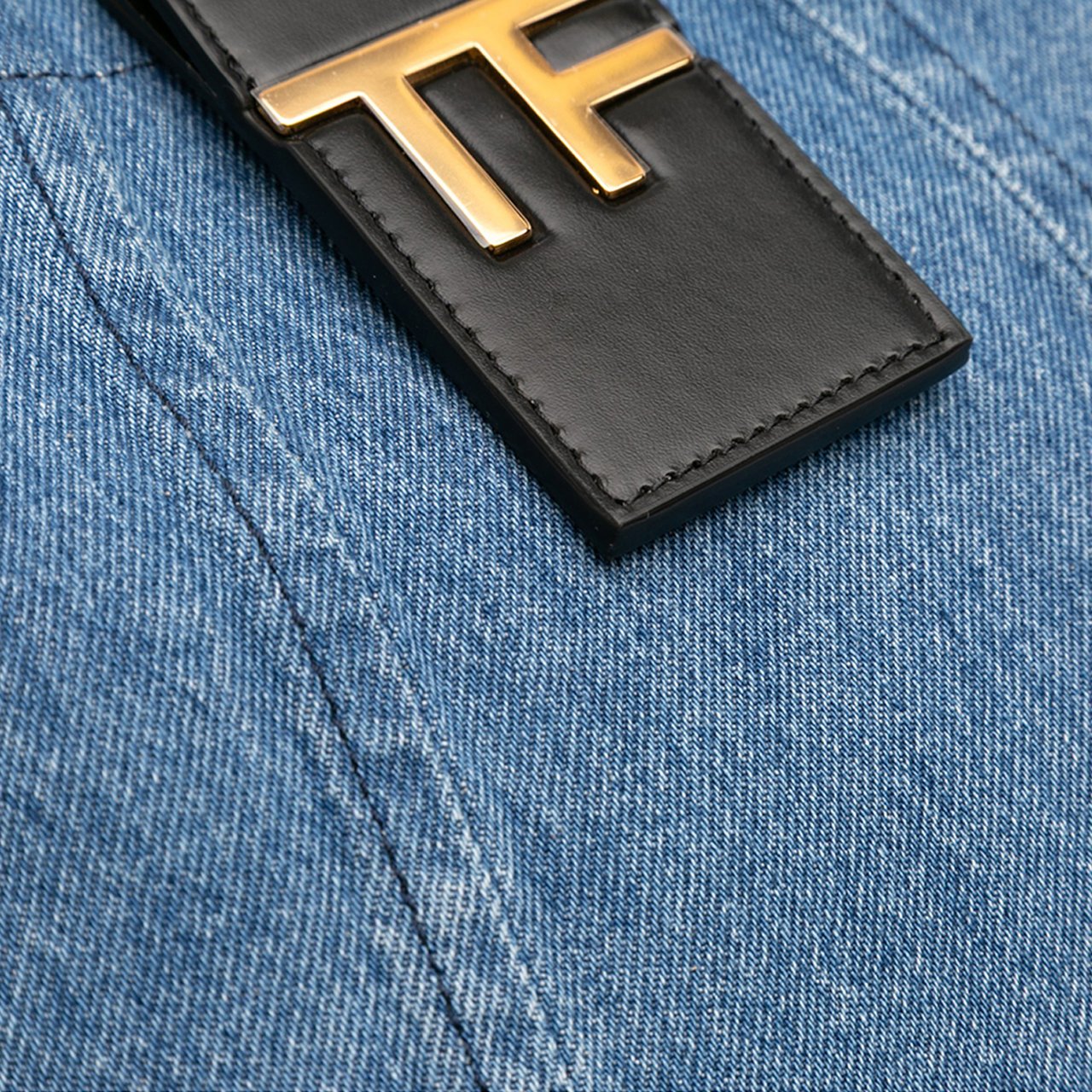 Tom Ford Small Denim TF Tote Blauw