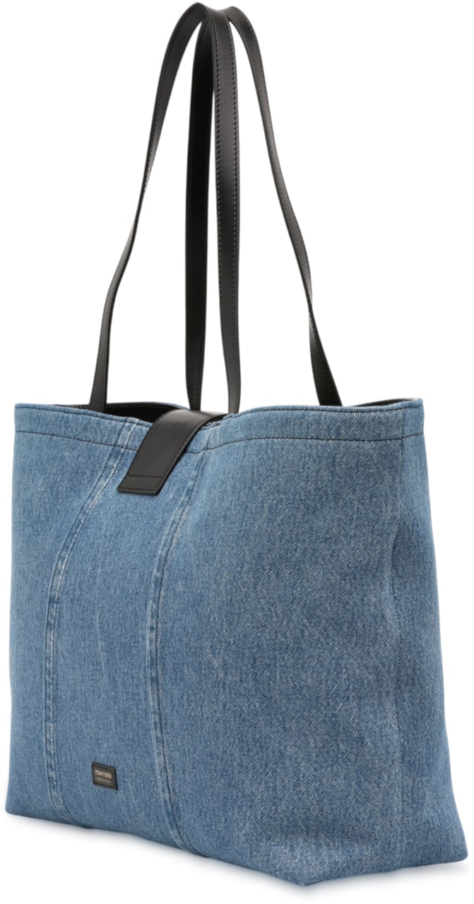 Tom Ford Small Denim TF Tote Blauw