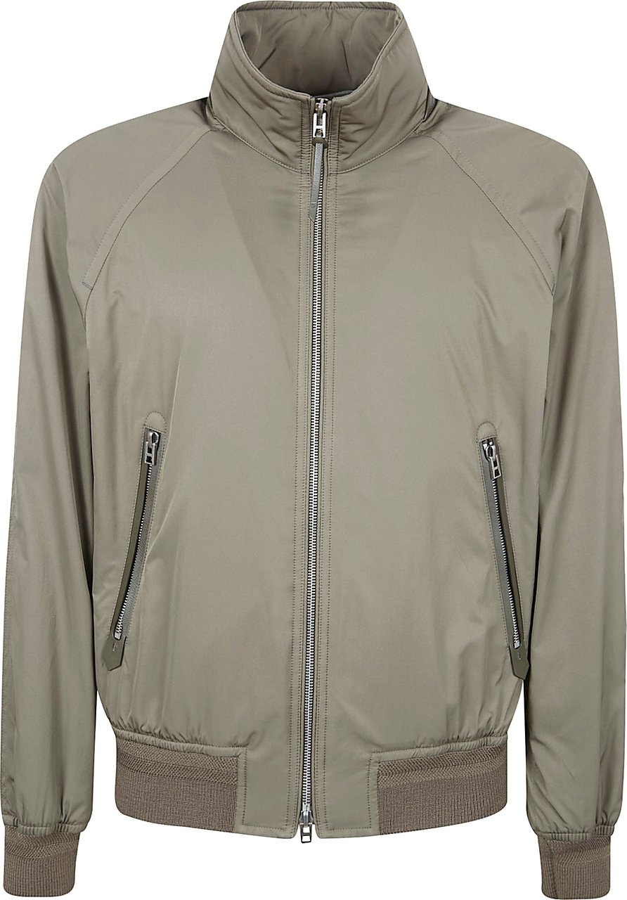 Tom Ford Versatile Zip-Up Jacket with High Collar Grijs