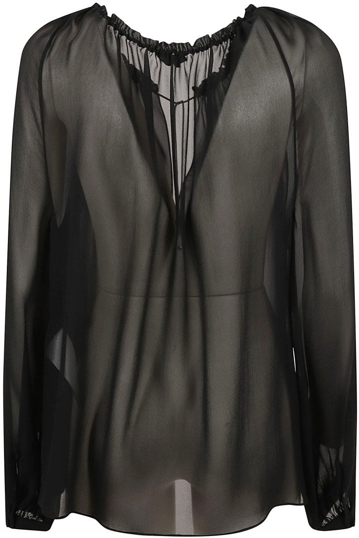 Tom Ford Sheer Black Silk Shirt Zwart