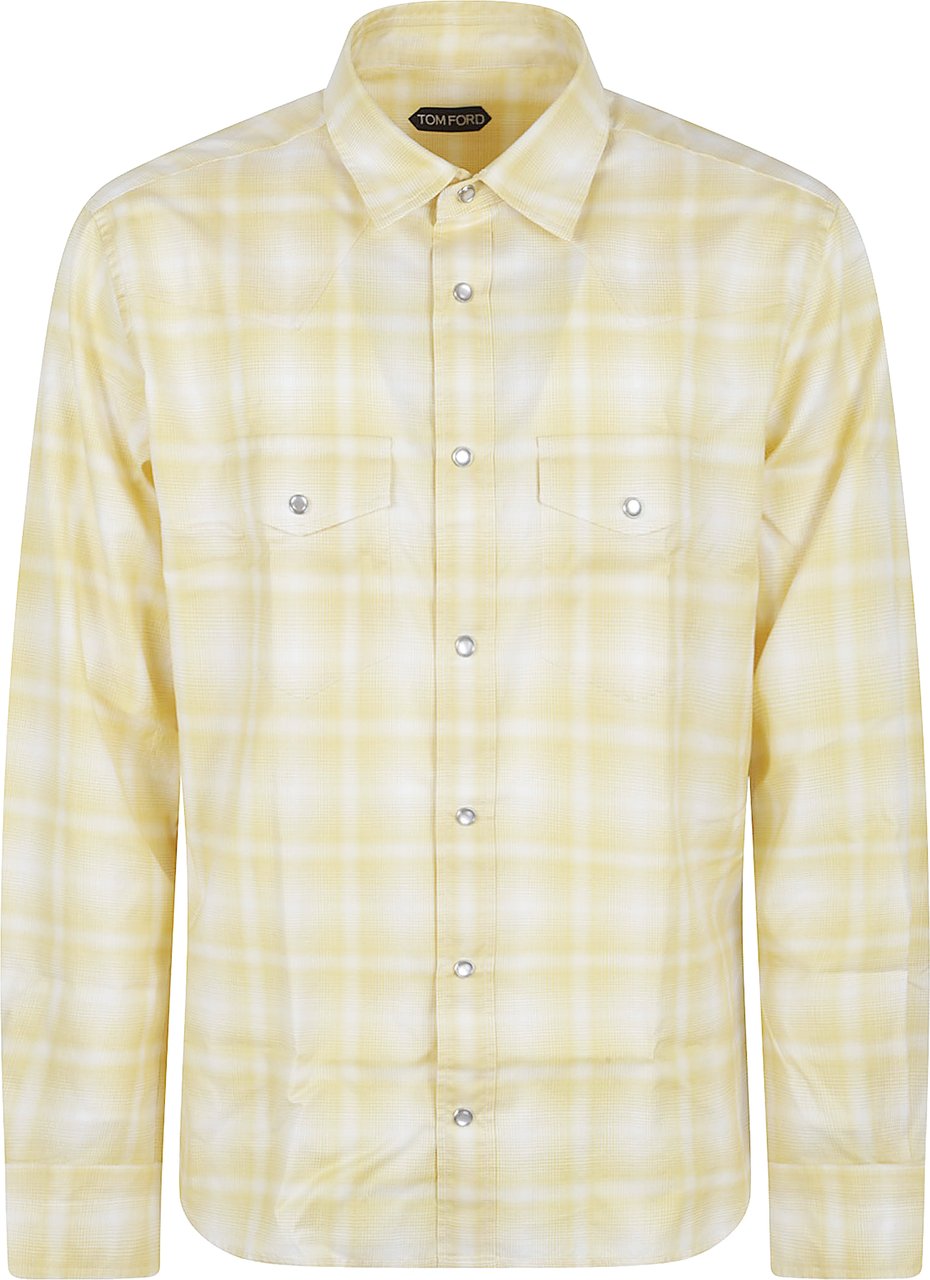 Tom Ford Checked Yellow Casual Shirt Neutraal