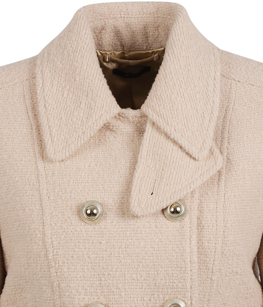 Tom Ford Double-Breasted Jacket With Gold Buttons Neutraal