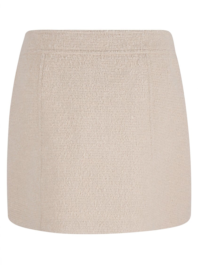 Tom Ford Textured Structured Skirt With Decorative Buttons Neutraal