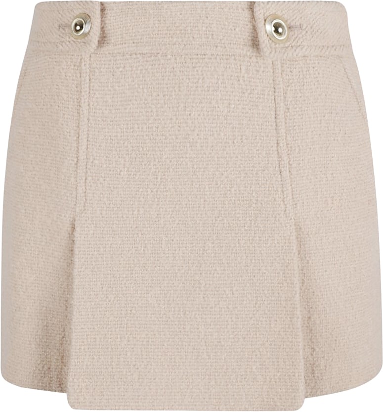 Tom Ford Textured Structured Skirt With Decorative Buttons Neutraal