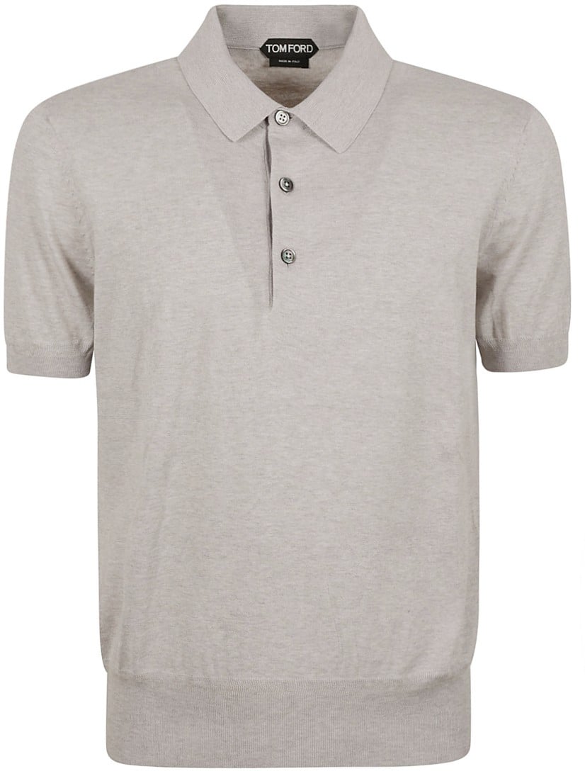 Tom Ford Fitted Grey Polo Shirt Grijs