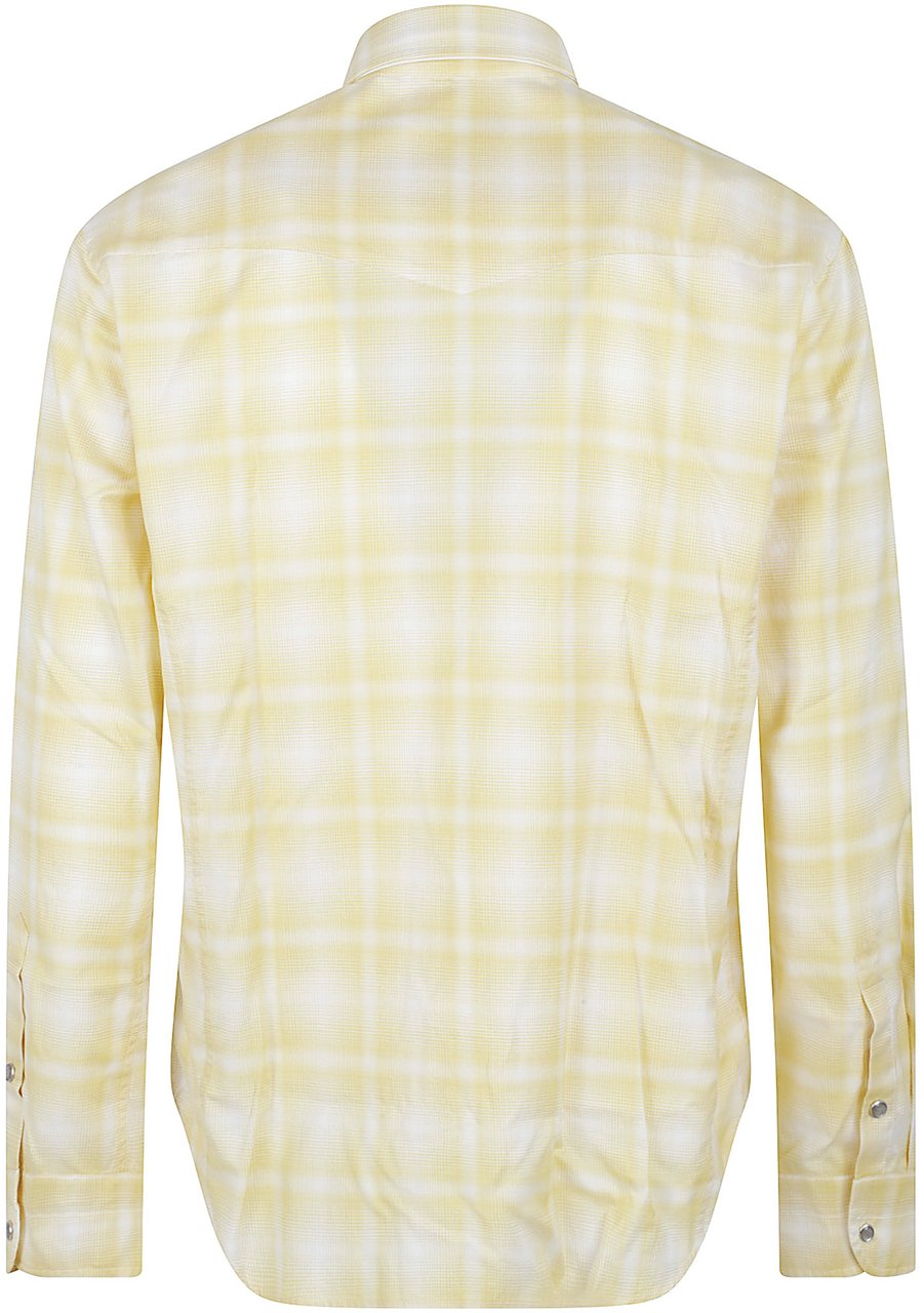 Tom Ford Checked Yellow Casual Shirt Neutraal