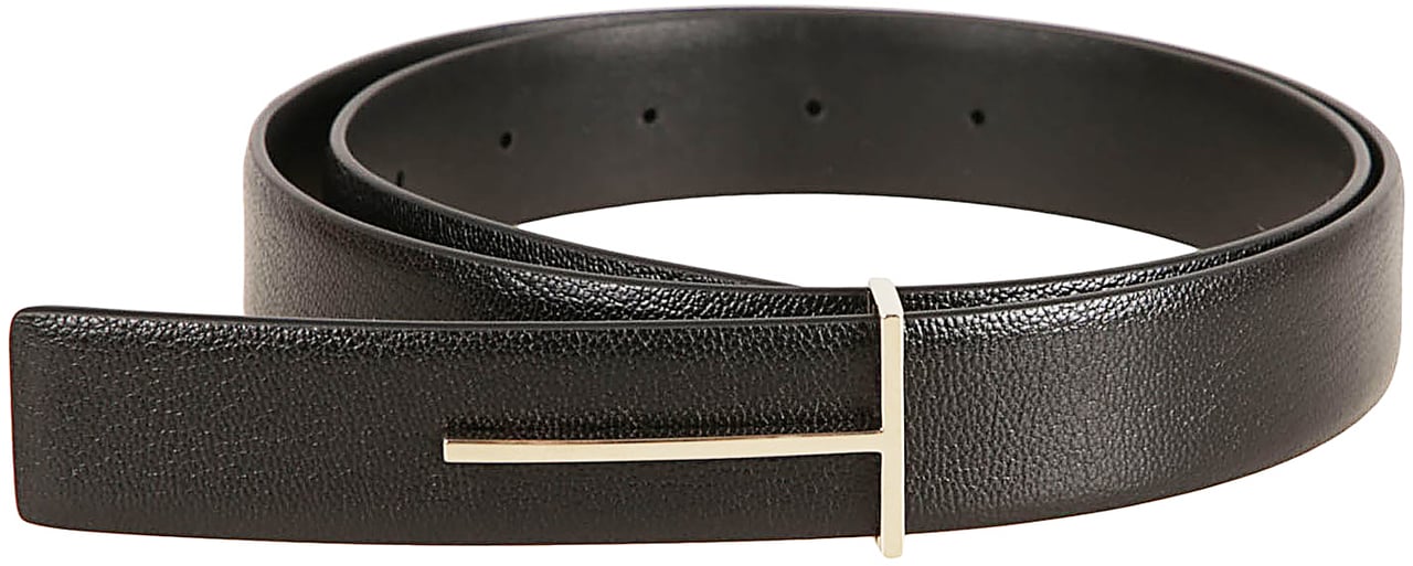 Tom Ford Reversible Black Goatskin Belt Grijs