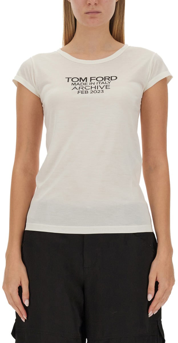 Tom Ford T-SHIRT WITH LOGO Wit