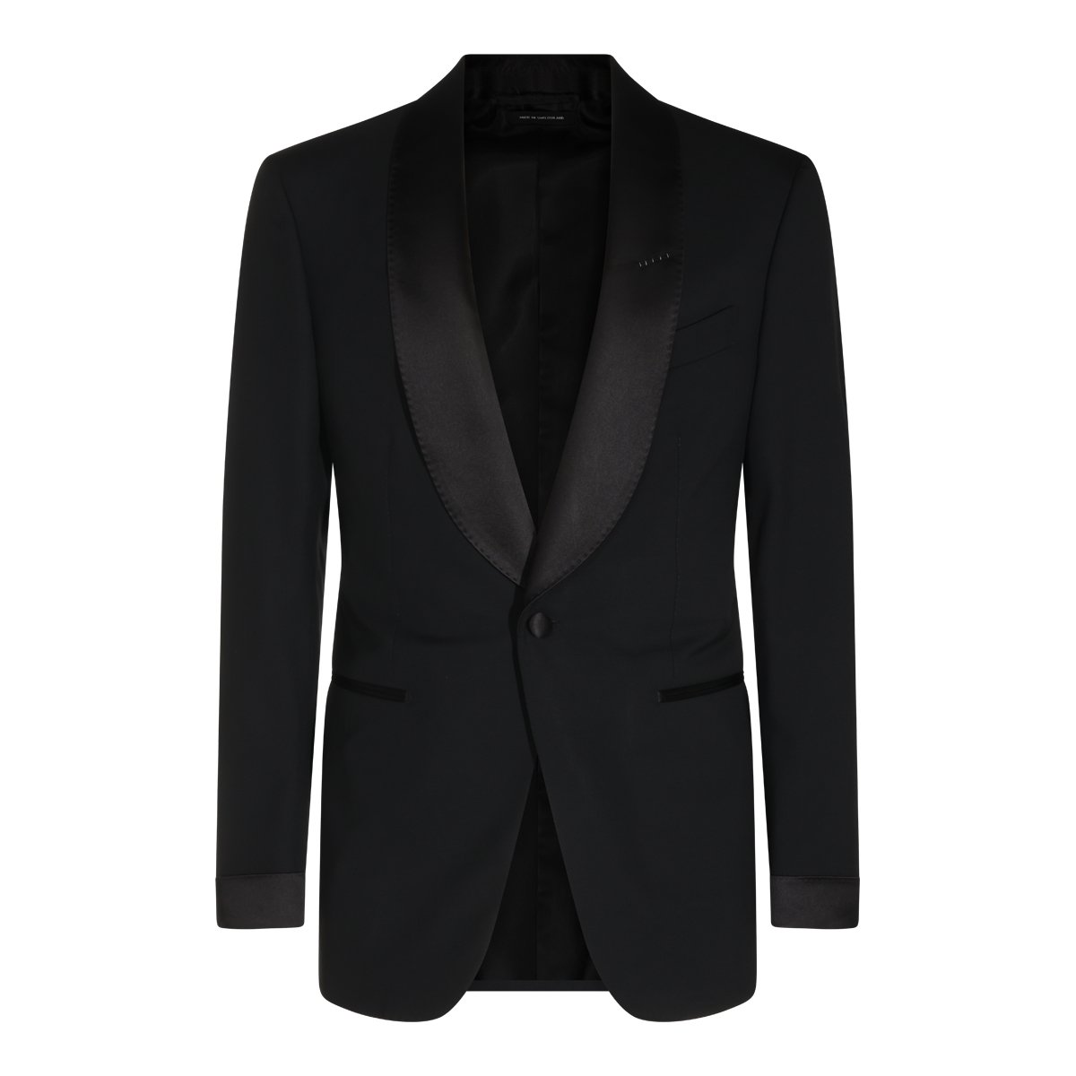 Tom Ford Tailored Black Tuxedo Jacket with Satin Peak Lapels Zwart