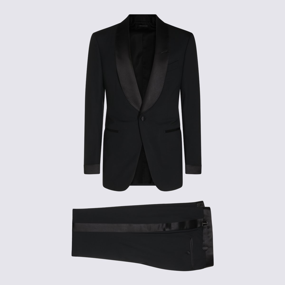 Tom Ford Tailored Black Tuxedo Jacket with Satin Peak Lapels Zwart