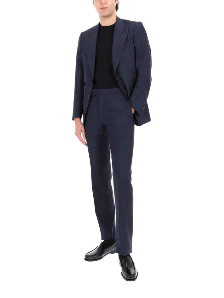 Tom Ford Overcheck Shelton Wool Tailored Suit Zwart