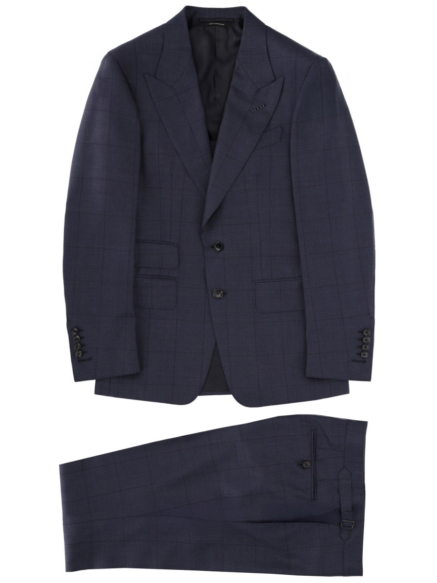 Tom Ford Overcheck Shelton Wool Tailored Suit Zwart