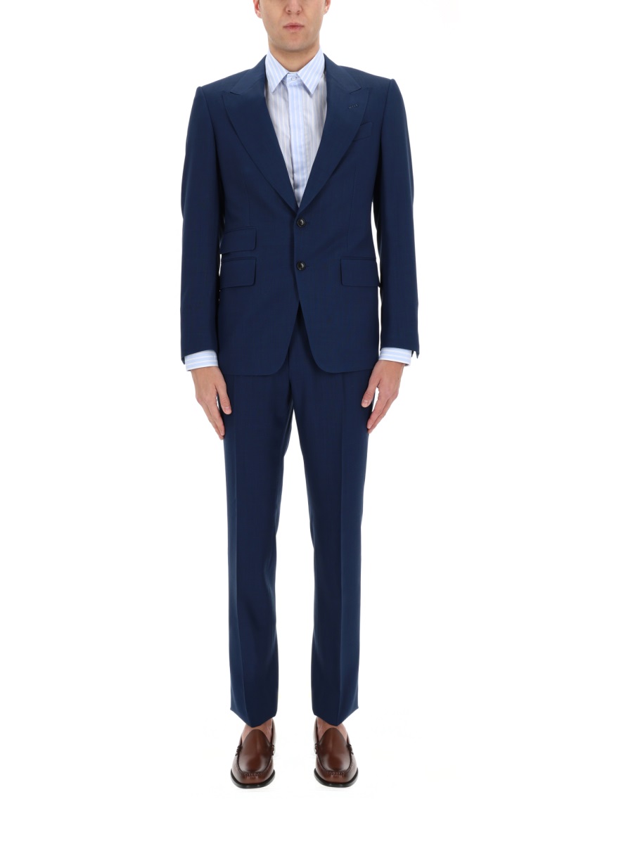 Tom Ford Deep Blue Tailored Straight Cut Suit Zwart