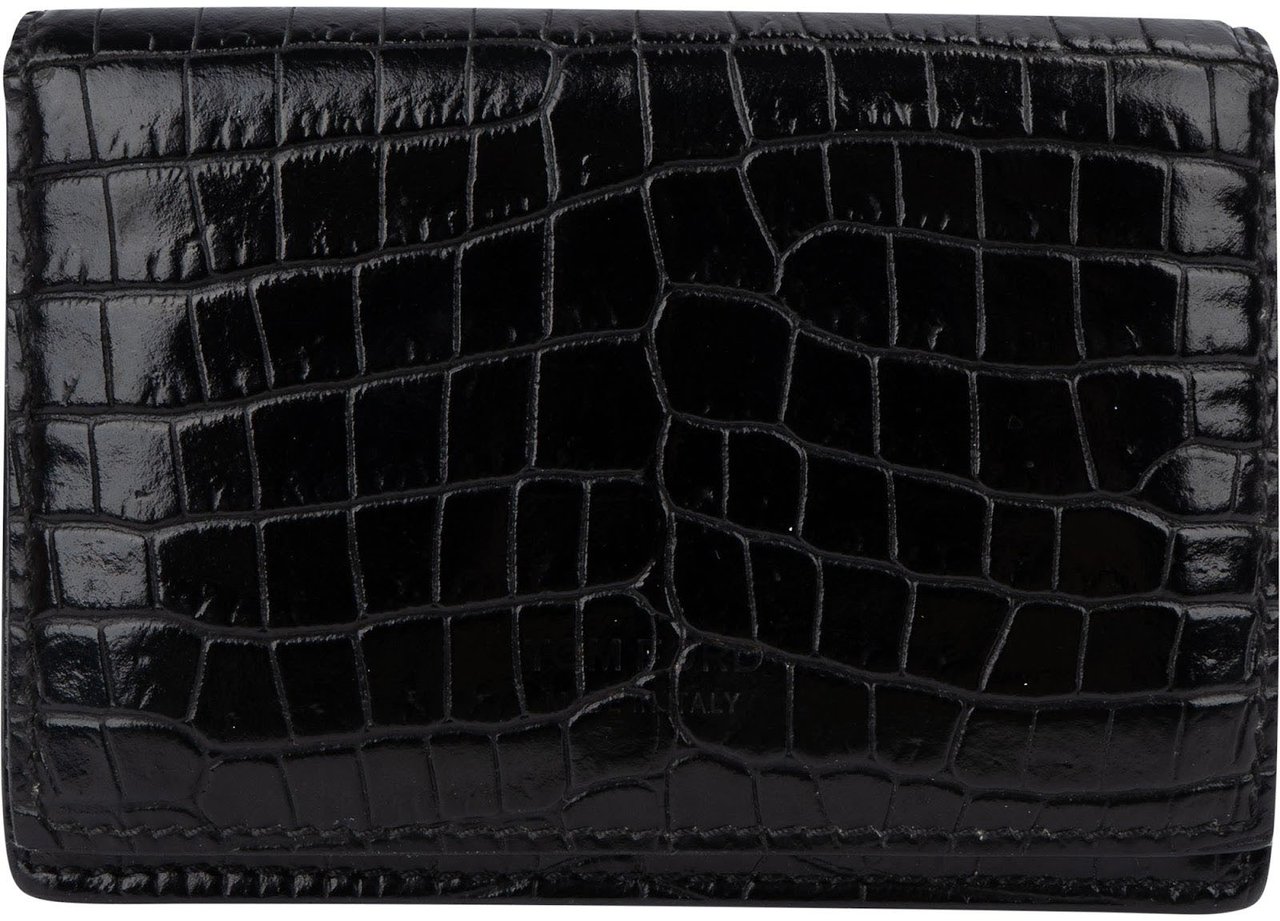 Tom Ford Embossed Alligator Leather Bi-fold Wallet Zwart