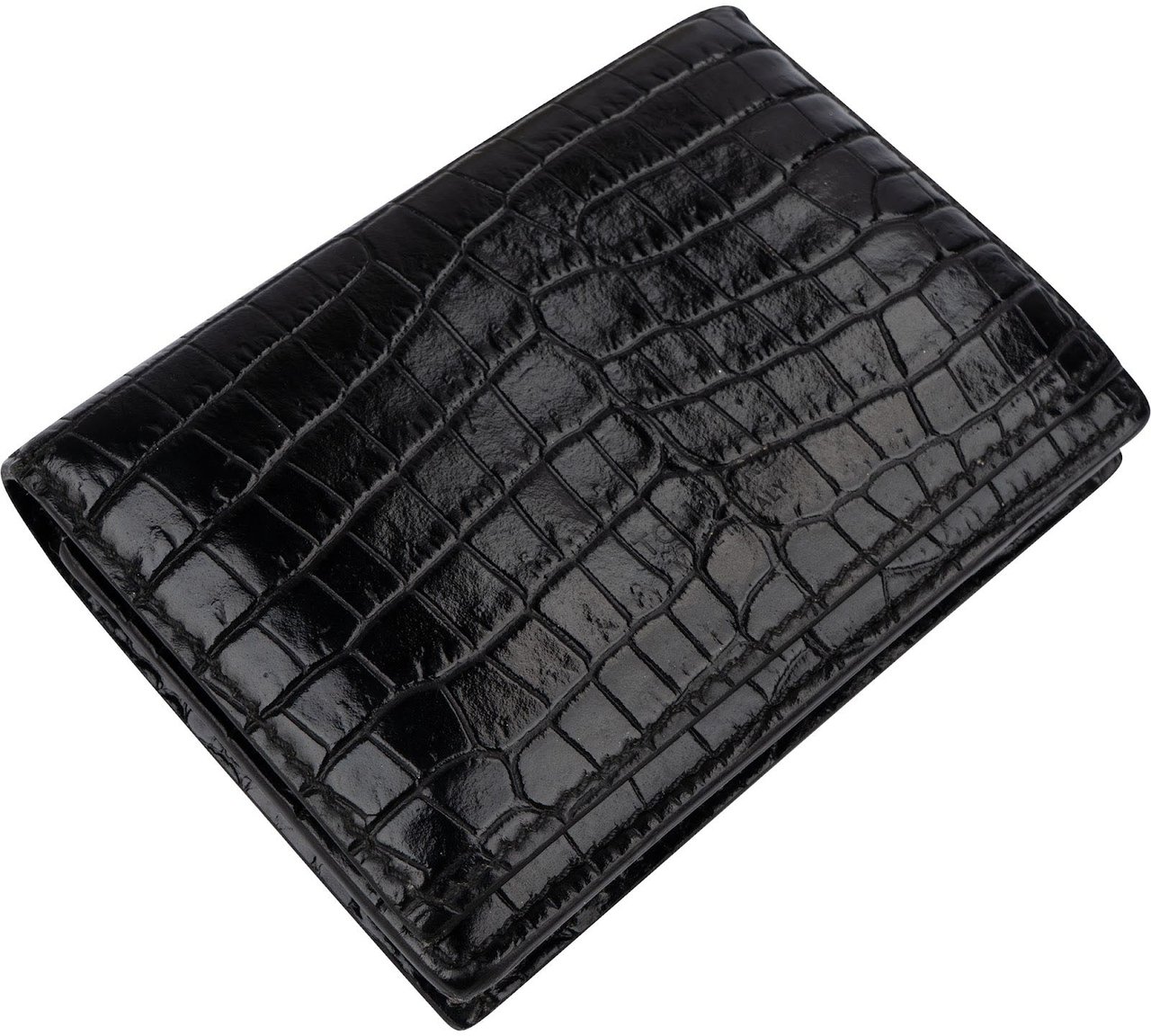 Tom Ford Embossed Alligator Leather Bi-fold Wallet Zwart