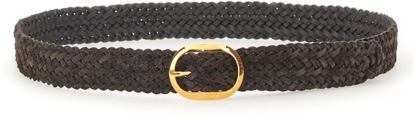 Tom Ford WOVEN LEATHER BELT Bruin