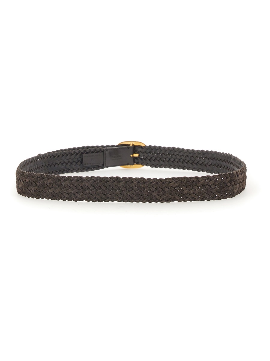 Tom Ford WOVEN LEATHER BELT Bruin