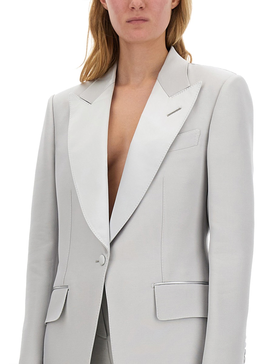Tom Ford SINGLE-BREASTED TUXEDO JACKET "BIANCA" Grijs