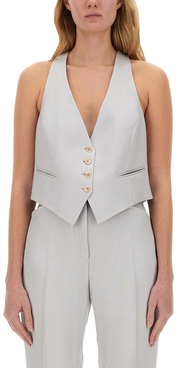 Tom Ford "BARATHEA" SILK WOOL VEST Grijs