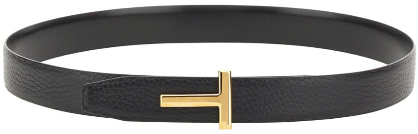 Tom Ford REVERSIBLE "T LINE" BELT Zwart