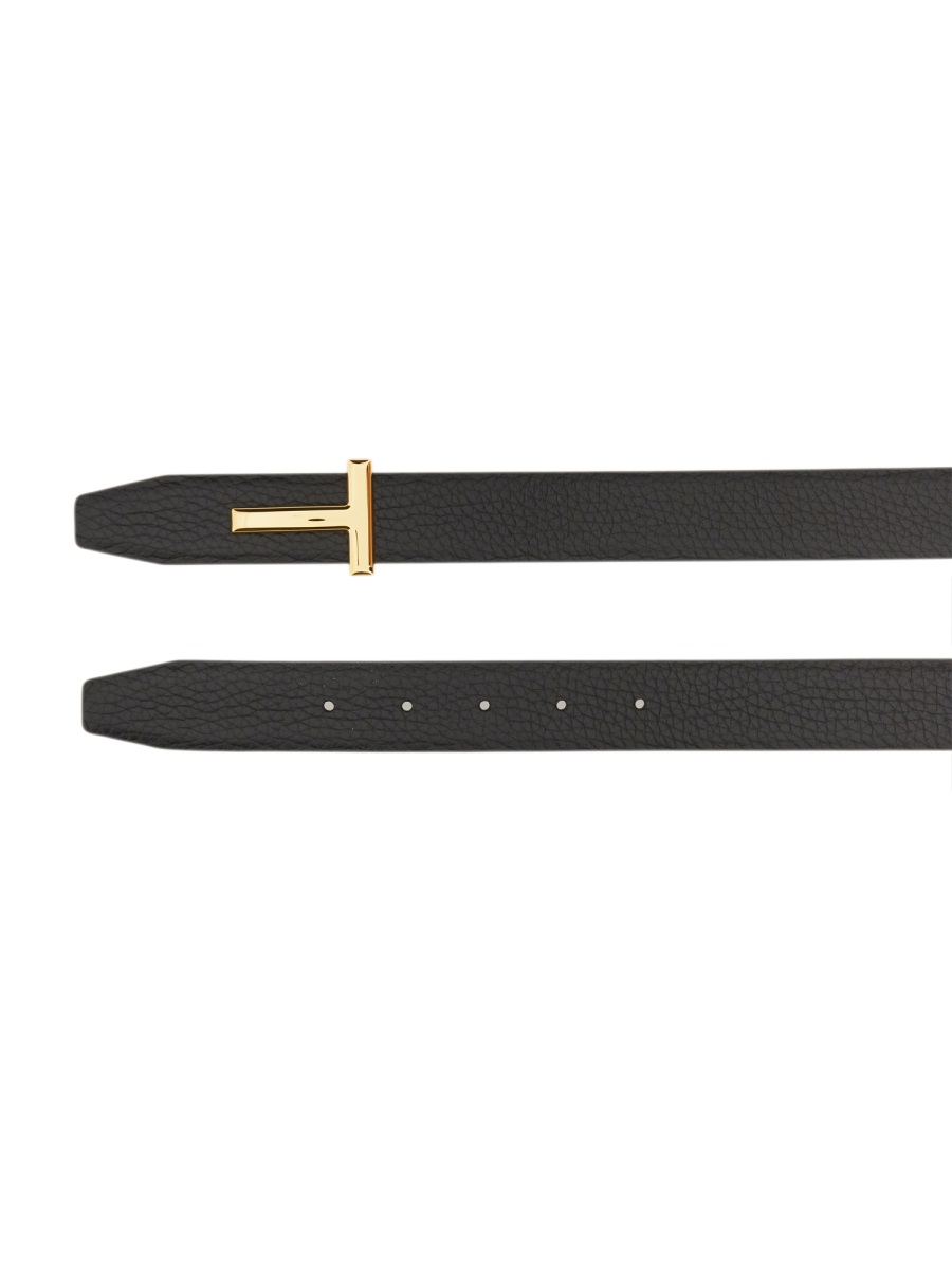 Tom Ford REVERSIBLE "T LINE" BELT Zwart