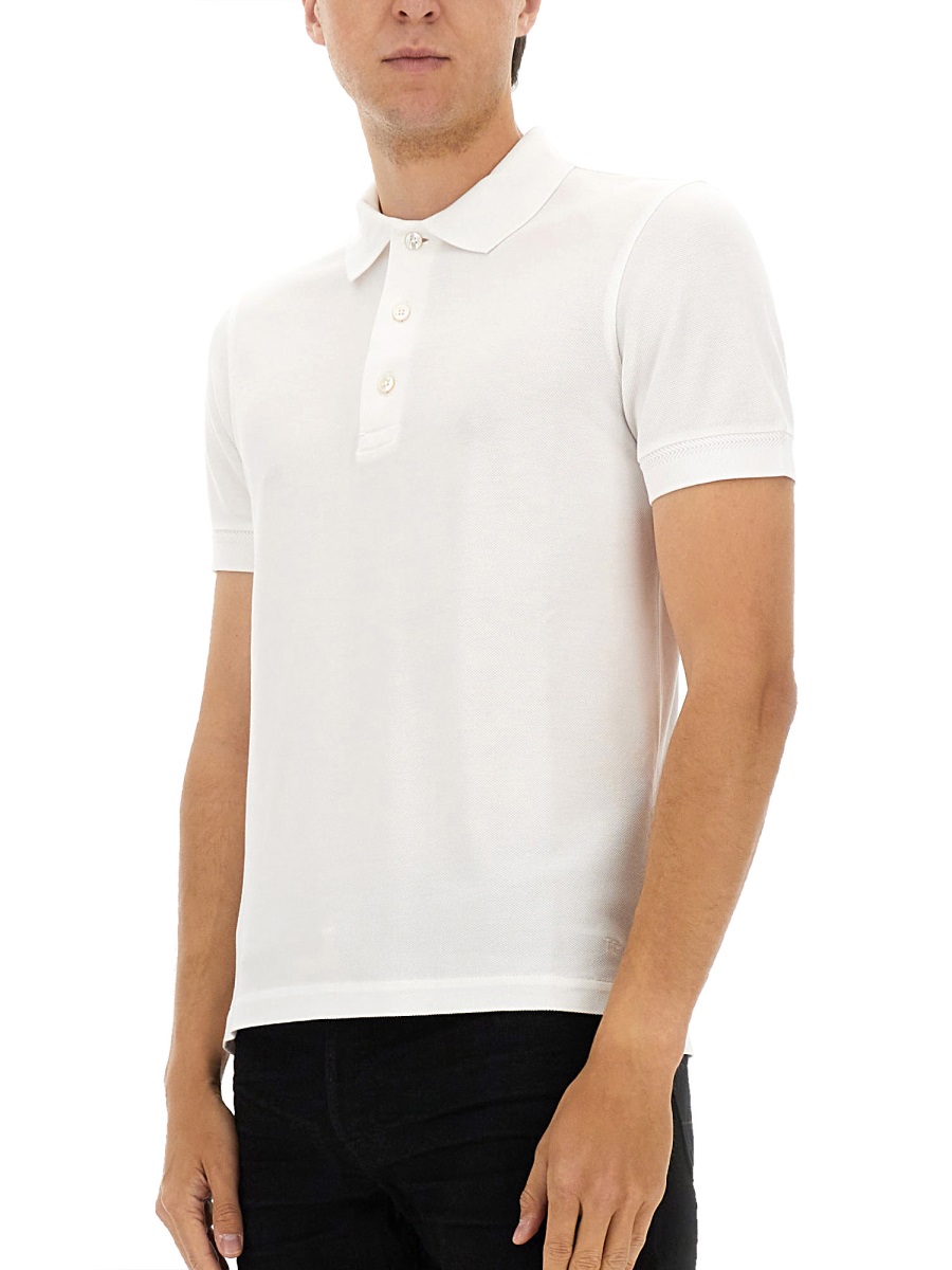 Tom Ford PIQUE POLO. Wit