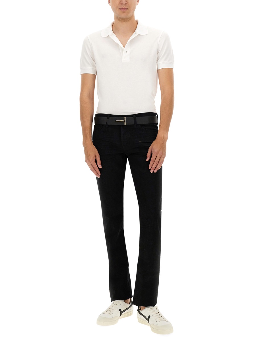Tom Ford PIQUE POLO. Wit