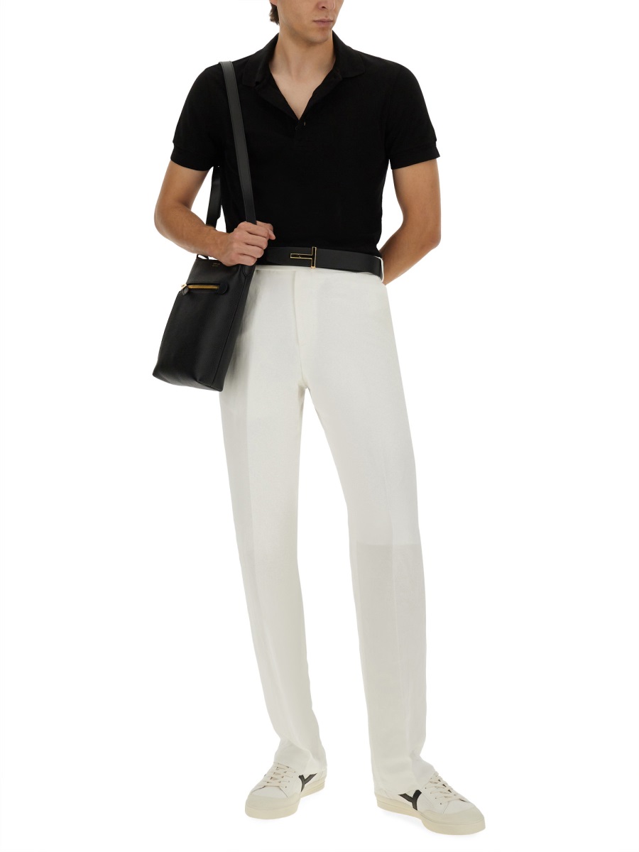 Tom Ford PIQUE POLO. Zwart