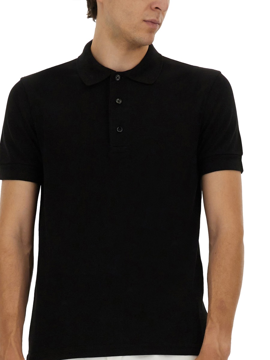 Tom Ford PIQUE POLO. Zwart