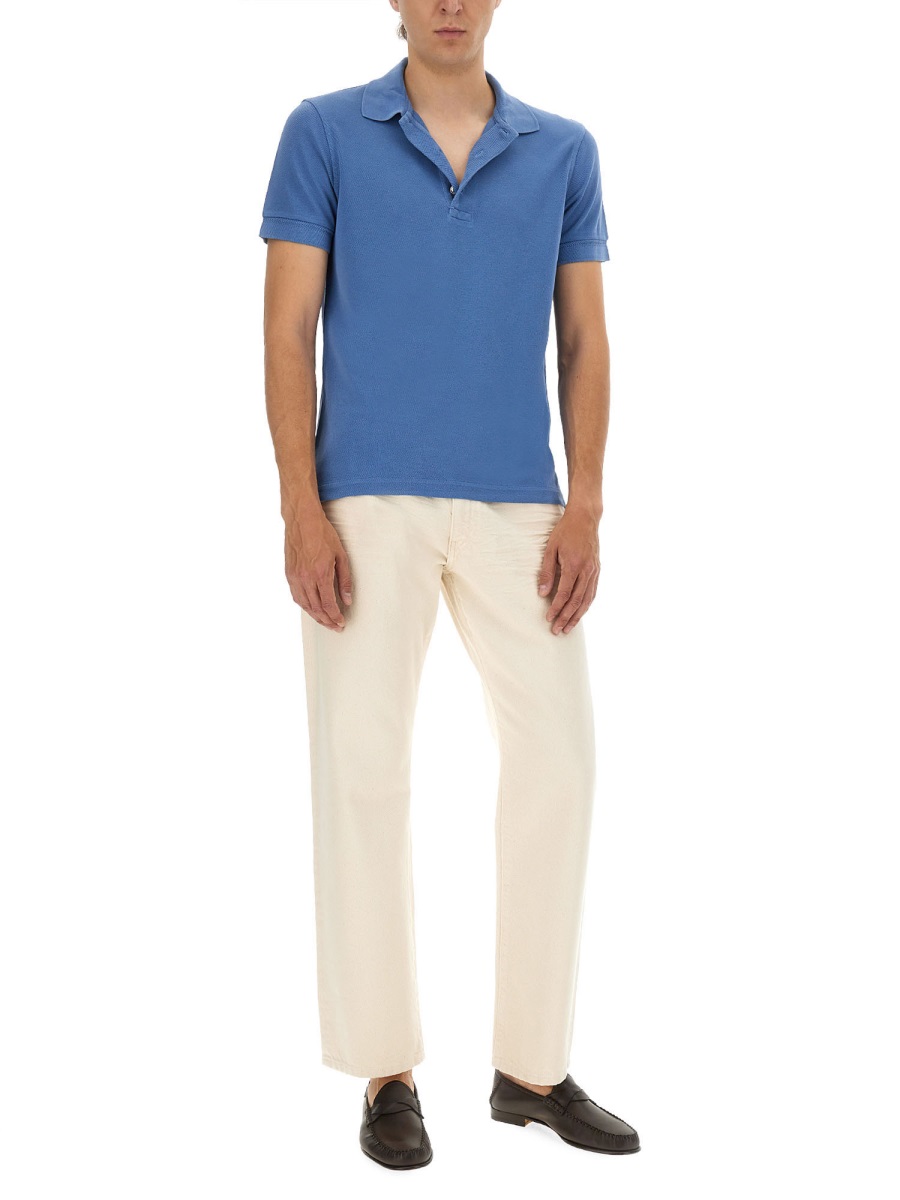 Tom Ford PIQUE POLO. Blauw