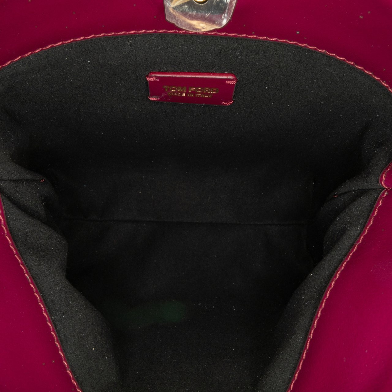 Tom Ford Mini Croc-Embossed Chain Bucket Bag Paars