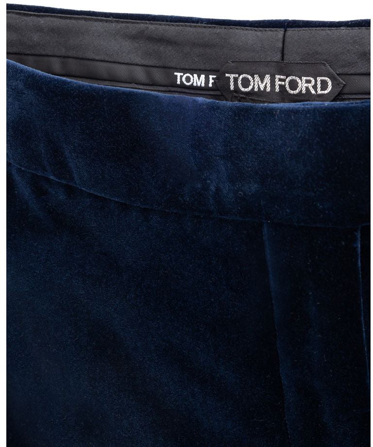 Tom Ford Blue Cotton Midi Skirt Blauw