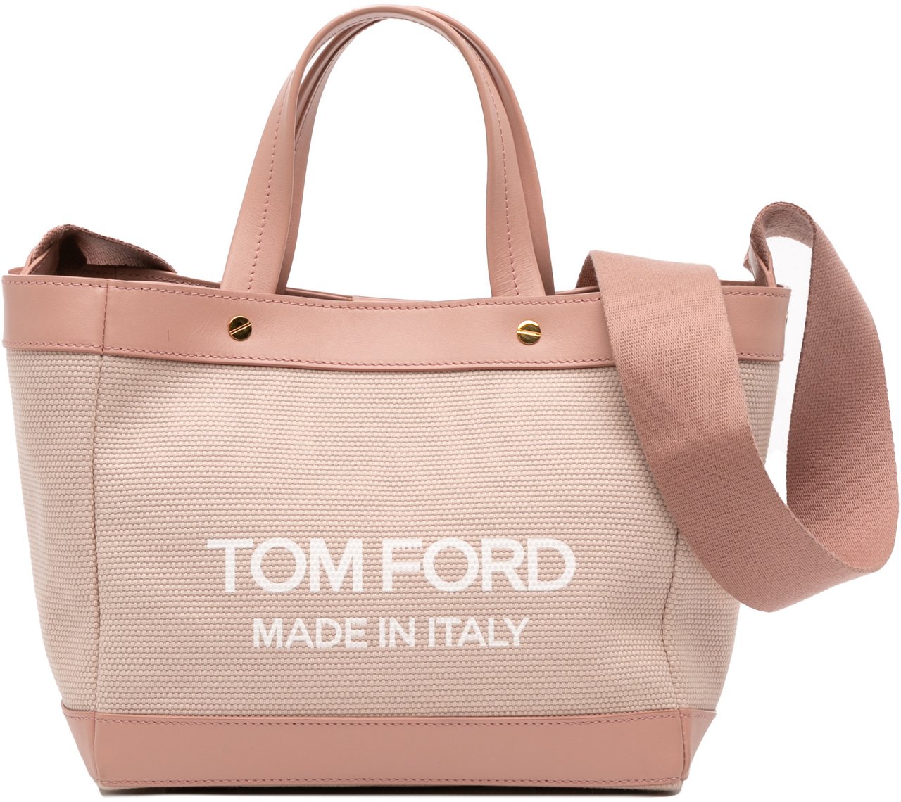 Tom Ford Mini Canvas T Screw Tote Bruin