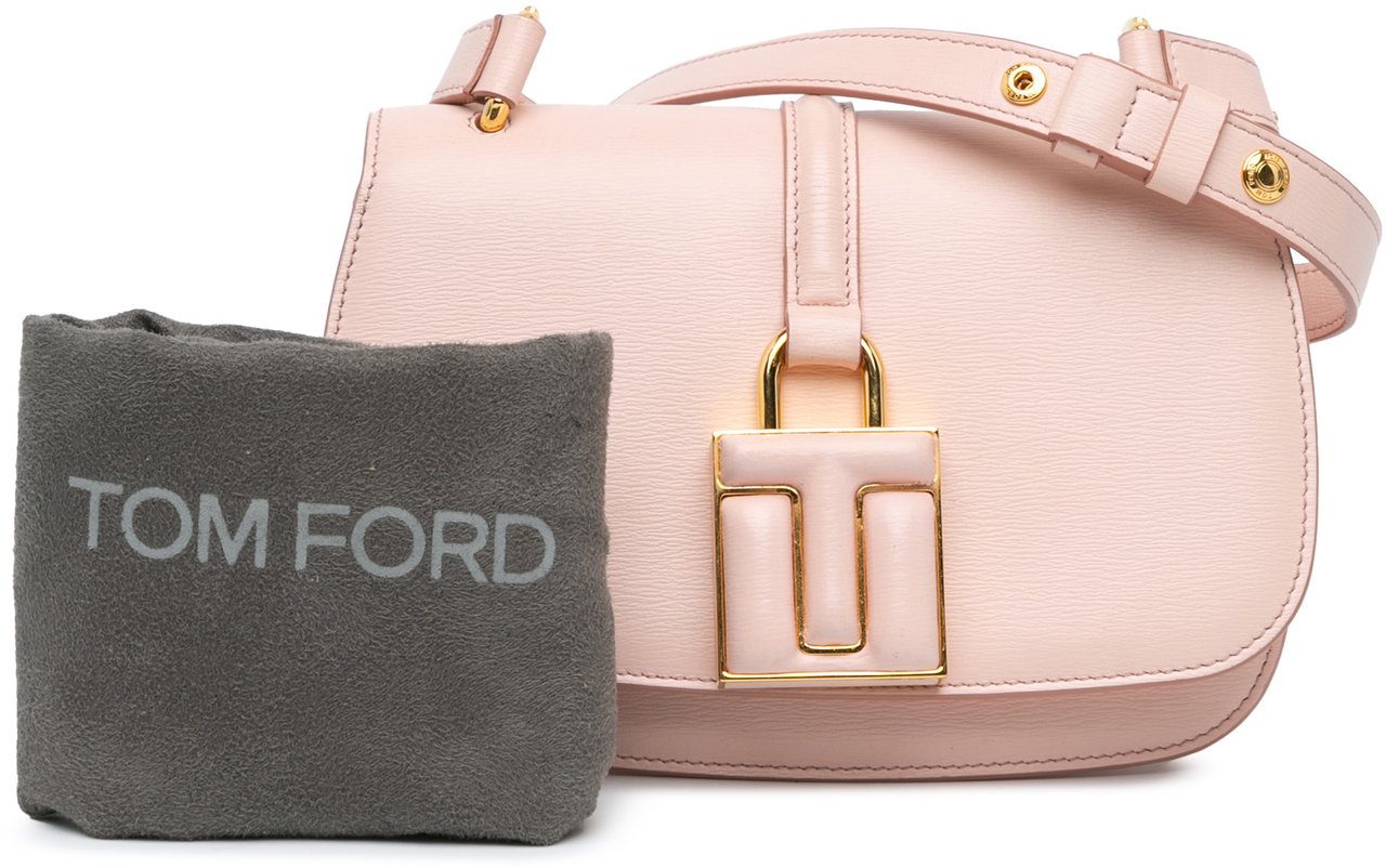 Tom Ford Calfskin Lock Crossbody Roze