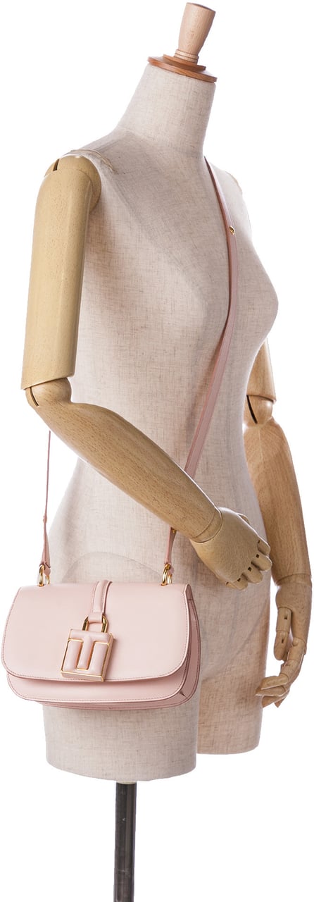 Tom Ford Calfskin Lock Crossbody Roze