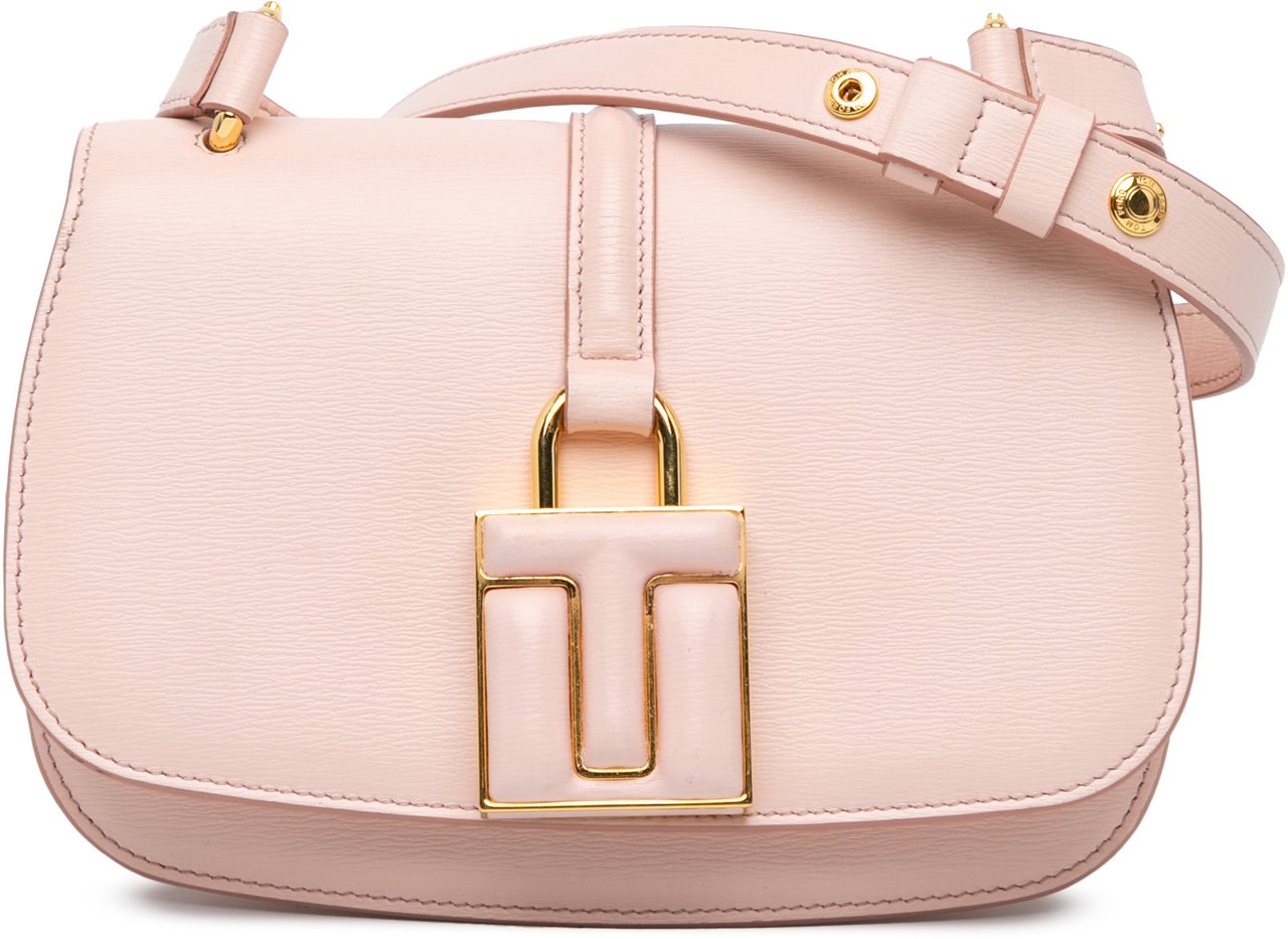 Tom Ford Calfskin Lock Crossbody Roze