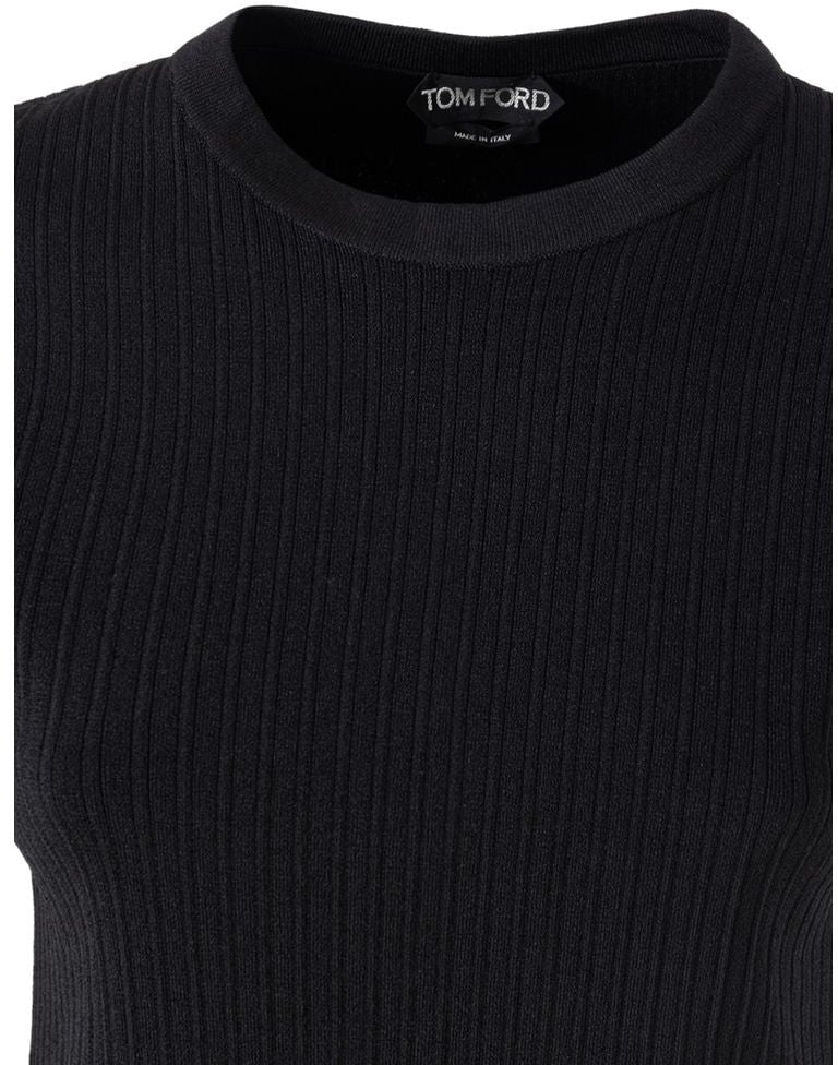 Tom Ford Black Silk T-Shirt Zwart