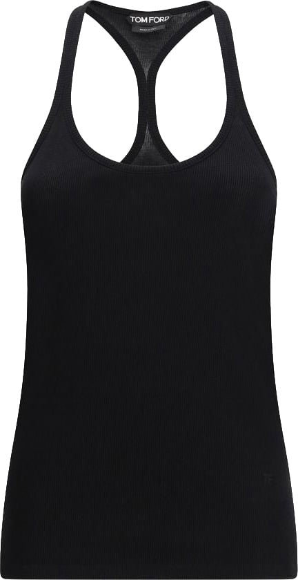 Tom Ford Black Silk Tank Tops Zwart